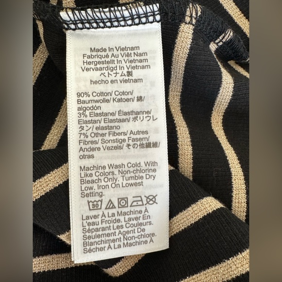 J. Crew Black & Gold Striped Mockneck - Picture 4 of 7